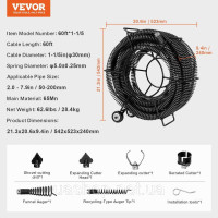 Vevor 313527 спіральна труба очисна шахта спіральна дренажна труба 18м Vevor 313527 спіральна труба очисна шахта спіральна дренажна труба 18м