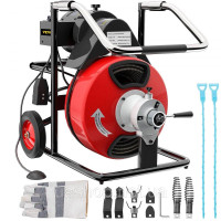 Vevor 313555 Машина для прочищення труб 390 Вт спіральний очищувач труб 15 мм х 13 мм компактний електричний очищувач стоків з 8