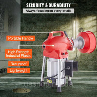 Vevor 313544 Трубоочисна машина Трубоочисна машина 370W 36.6mx16mm/7mx9.5mm Vevor 313544 Трубоочисна машина Трубоочисна машина 370W 36.6mx16mm/7mx9.5mm
