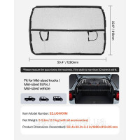 Vevor 313584 Car Dog Guard Car Barrier Pet Barrier 127cm Перегородка для передніх сидінь Vevor 313584 Car Dog Guard Car Barrier Pet Barrier 127cm Перегородка для передніх сидінь