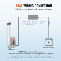 Vevor 313069 1500N Лінійний привід DC 12V Лінійний привід IP54 Електричний лінійний двигун 150мм довжина ходу Рівень шуму ≤60дБ Vevor 313069 1500N Лінійний привід DC 12V Лінійний привід IP54 Електричний лінійний двигун 150мм довжина ходу Рівень шуму ≤60дБ