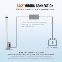 Vevor 313075 1500N Лінійний привід DC 12V Лінійний привід IP54 Електричний лінійний двигун 450мм довжина ходу Рівень шуму ≤60дБ Vevor 313075 1500N Лінійний привід DC 12V Лінійний привід IP54 Електричний лінійний двигун 450мм довжина ходу Рівень шуму ≤60дБ