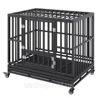 Vevor 313635 Клітка для собак 107x77x94см клітка для собак з нержавіючої оцинкованої сталевої труби з електростатичним покриттям