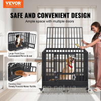 Vevor 313636 Клітка для собак 119x81x99см клітка для собак з іржостійкої оцинкованої труби з електростатичним покриттям клітка для