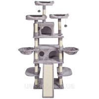 Vevor 313641 Когтеточка для котів когтеточка для котів лазання по дереву котяче дерево сизаль 174см світло-сірий