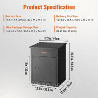 Vevor 313160 Поштова скринька для посилок 44 x 35 x 58,3 см поштова скринька для посилок сталева скринька для піддонів 15-20 кг