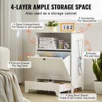 Vevor 313660 Годівниця 2 в 1 Шафа для зберігання & Кормушка, миска для годування 60х35х80 см