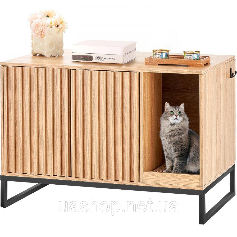 Vevor 313689 Корпус для котячого туалету, приховані меблі для котячого туалету, дерев'яний критий котячий туалет з 2 дверцятами та