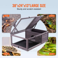 Vevor 313693 Turtle Habitat, дерев'яний будиночок для черепах для використання в приміщенні та на вулиці, вольєр для черепах з Vevor 313693 Turtle Habitat, дерев'яний будиночок для черепах для використання в приміщенні та на вулиці, вольєр для черепах з