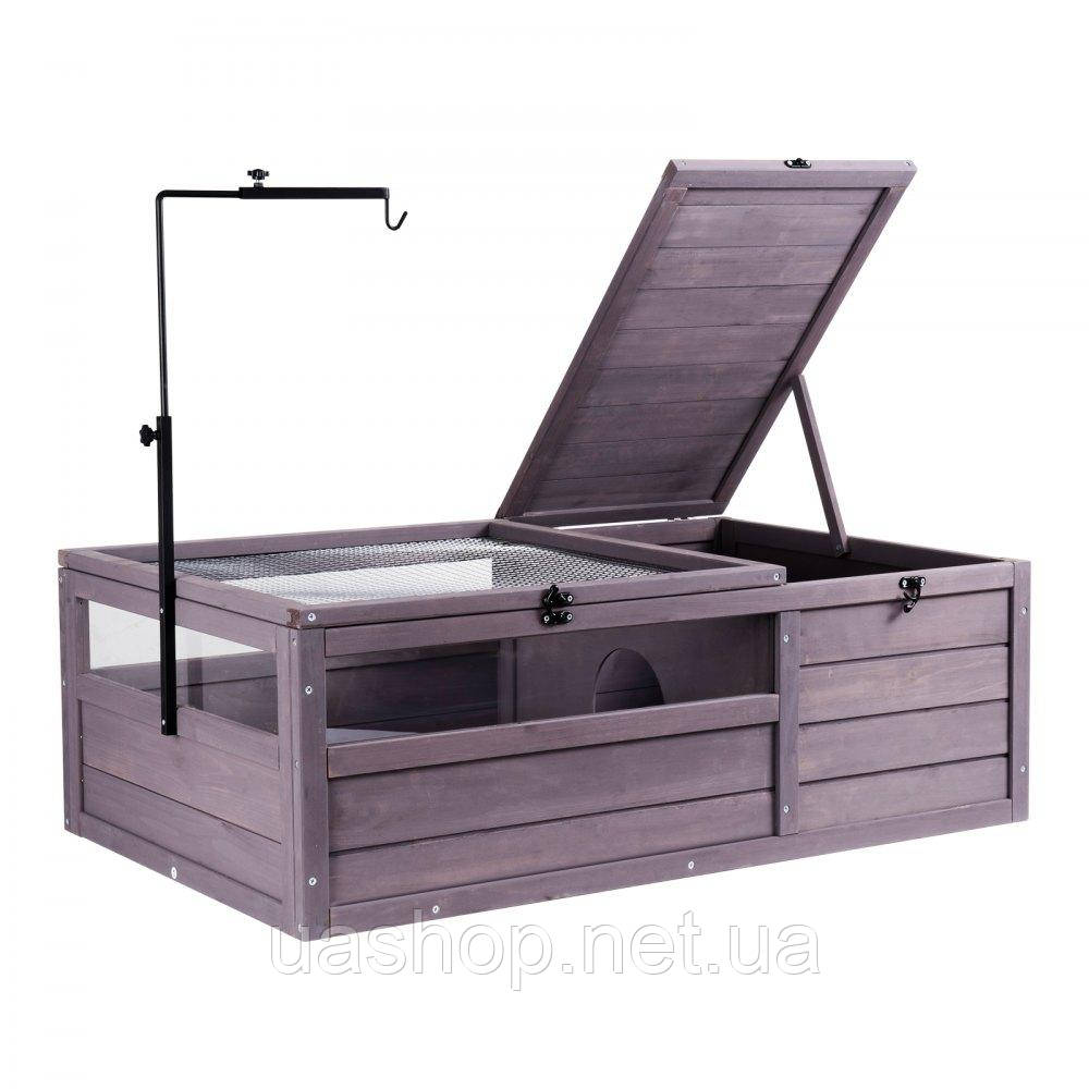 Vevor 313691 Turtle Habitat, дерев'яний будиночок для черепах для використання в приміщенні та на вулиці, вольєр для черепах з