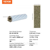 Vevor 313209 Підлогове покриття для човнів, палуба з пінопласту EVA, 2400 x 600 x 6 мм, неслизьке, самоклеюче підлогове покриття, Vevor 313209 Підлогове покриття для човнів, палуба з пінопласту EVA, 2400 x 600 x 6 мм, неслизьке, самоклеюче підлогове покриття,