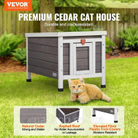 Vevor 313694 Котячий будиночок Котяча печера Котяча хатинка Дерев'яна зовнішня зимостійка 513x420x420 мм