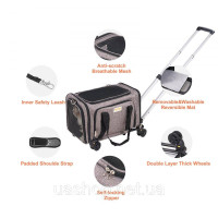 Vevor 313713 Dog Trolley Складний рюкзак для собак макс. 11,3 кг Вантажопідйомність 600D Оксфордська тканина Візок для собак з 4 Vevor 313713 Dog Trolley Складний рюкзак для собак макс. 11,3 кг Вантажопідйомність 600D Оксфордська тканина Візок для собак з 4