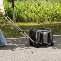 Vevor 313713 Dog Trolley Складний рюкзак для собак макс. 11,3 кг Вантажопідйомність 600D Оксфордська тканина Візок для собак з 4 Vevor 313713 Dog Trolley Складний рюкзак для собак макс. 11,3 кг Вантажопідйомність 600D Оксфордська тканина Візок для собак з 4