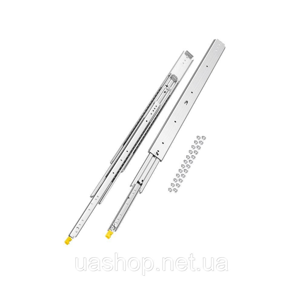Vevor 313239 1 пара 18-60-дюймових направляючих висувних ящиків з м'яким закриттям Кульковий підшипник Повне висування Vevor 313239 1 пара 18-60-дюймових направляючих висувних ящиків з м'яким закриттям Кульковий підшипник Повне висування