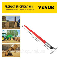 Vevor 313762 Вила для тюків Hay Bale Spear 32 дюйма з вантажопідйомністю 1350 фунтів для трактора Vevor 313762 Вила для тюків Hay Bale Spear 32 дюйма з вантажопідйомністю 1350 фунтів для трактора