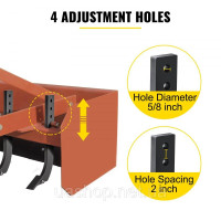 Vevor 313769 18'' коробчастий скребковий вал зубці 4 отвори коробчастий скребковий вал 4 шт.