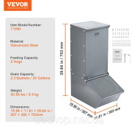 Vevor 313796 Кормороздавач Годівниця Годівниця Годівниця для свиней 507х300х753мм Vevor 313796 Кормороздавач Годівниця Годівниця Годівниця для свиней 507х300х753мм
