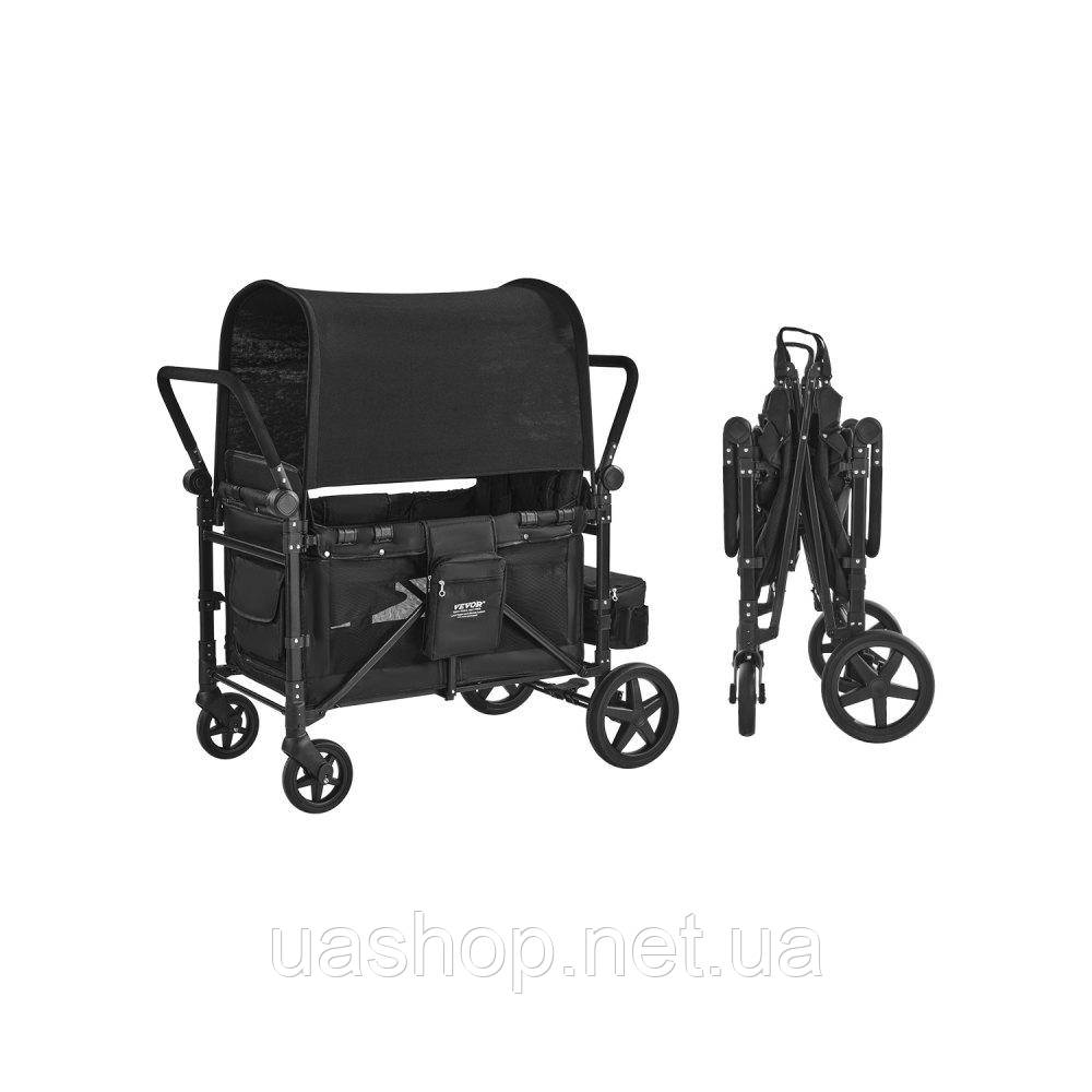 Vevor 313293 Коляска Wagon для 4 дітей Push Pull Складана коляска 330LBS Навантаження