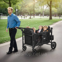 Vevor 313293 Коляска Wagon для 4 дітей Push Pull Складана коляска 330LBS Навантаження Vevor 313293 Коляска Wagon для 4 дітей Push Pull Складана коляска 330LBS Навантаження