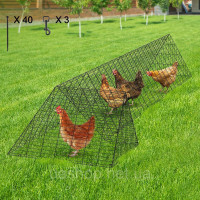 Vevor 313802 Тунель для курей, клітка для курей 400 x 100 x 61,5 см (Д x Ш x В) для двору, портативний вуличний тунель для курей з Vevor 313802 Тунель для курей, клітка для курей 400 x 100 x 61,5 см (Д x Ш x В) для двору, портативний вуличний тунель для курей з