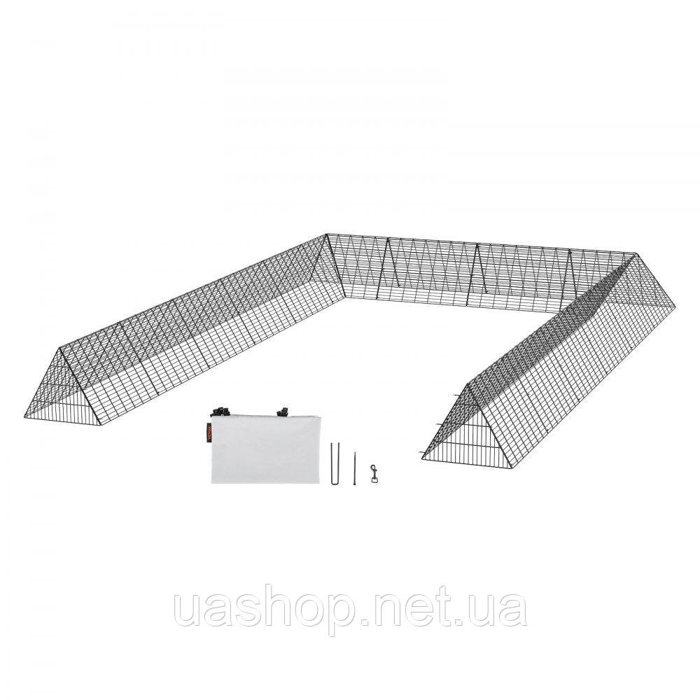 Vevor 313805 Тунель для курей, 600 x 400 x 61,5 см, курник для двору, переносний вуличний вольєр для вільного вигулу з кутовою