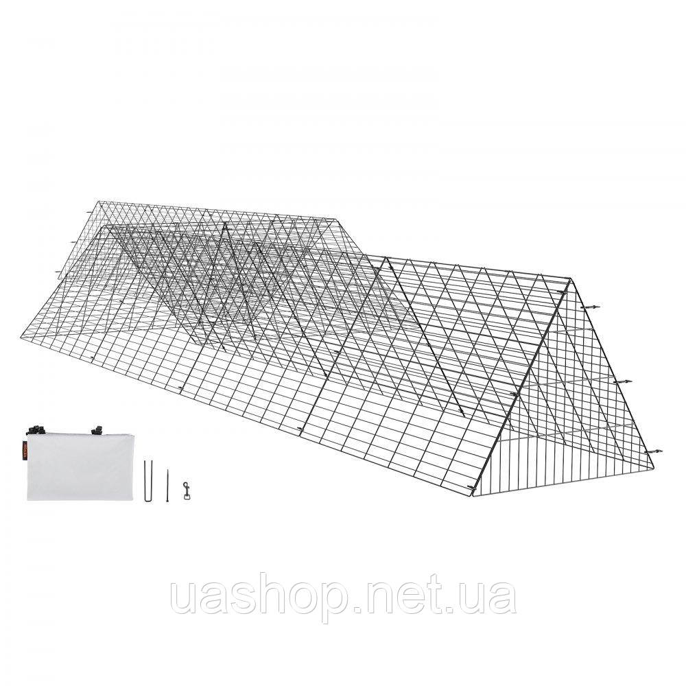 Vevor 313804 Тунель для курей, курник для двору 729 x 200 x 61,5 см, переносний вуличний вольєр для вільного вигулу з кутовою