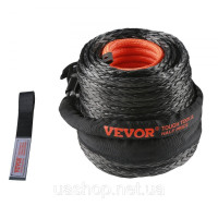 Vevor 313882 Синтетичний трос для лебідки, 3/8 дюйма x 25,91 м, 12,02 тонни, синтетичний трос для лебідки із захисним чохлом +