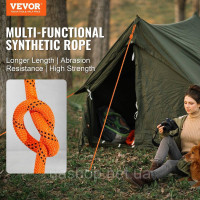 Vevor 313881 Мотузка для лазіння по деревах Arborist, подвійне плетення з поліестеру, 1,9 см х 67 м Vevor 313881 Мотузка для лазіння по деревах Arborist, подвійне плетення з поліестеру, 1,9 см х 67 м