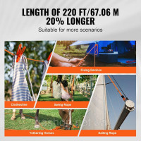 Vevor 313881 Мотузка для лазіння по деревах Arborist, подвійне плетення з поліестеру, 1,9 см х 67 м Vevor 313881 Мотузка для лазіння по деревах Arborist, подвійне плетення з поліестеру, 1,9 см х 67 м