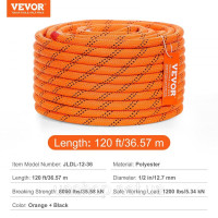 Vevor 313884 Мотузка для лазіння по деревах Arborist, подвійне плетення з поліестеру, 1,27 см х 36,6 м Vevor 313884 Мотузка для лазіння по деревах Arborist, подвійне плетення з поліестеру, 1,27 см х 36,6 м