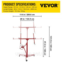 Vevor 313909 Роликовий підйомник для гіпсокартону Підйомник для гіпсокартонних плит Підйомник для гіпсокартонних плит Підйомник Vevor 313909 Роликовий підйомник для гіпсокартону Підйомник для гіпсокартонних плит Підйомник для гіпсокартонних плит Підйомник