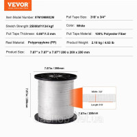 Vevor 313924 Поліефірна стяжна стрічка, 96,9 м х 1,9 см, тягове зусилля 1134 кгс, з друкованою стрічкою для перетягування кабелів Vevor 313924 Поліефірна стяжна стрічка, 96,9 м х 1,9 см, тягове зусилля 1134 кгс, з друкованою стрічкою для перетягування кабелів