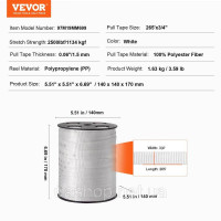 Vevor 313925 Поліефірна стяжна стрічка, 80,8 м х 1,9 см, тягове зусилля 1134 кгс, з друкованою стрічкою для перетягування кабелів Vevor 313925 Поліефірна стяжна стрічка, 80,8 м х 1,9 см, тягове зусилля 1134 кгс, з друкованою стрічкою для перетягування кабелів