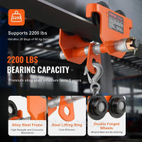 Vevor 313940 Візок Push Beam Trolley Ручний візок 2200 фунтів/1 тонна навантаження 2,5