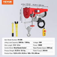 Vevor 313977 Лебідка електрична Лебідка з дистанційним керуванням 1200 кг Vevor 313977 Лебідка електрична Лебідка з дистанційним керуванням 1200 кг