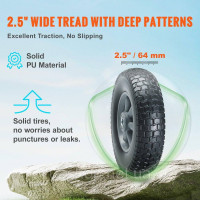 Vevor 314423 Безкамерна шина Solid PU Run-Flat, 10-дюймова, 2 шт., 180 фунтів Vevor 314423 Безкамерна шина Solid PU Run-Flat, 10-дюймова, 2 шт., 180 фунтів