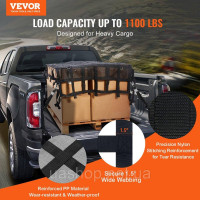 Vevor 314430 Вантажна сітка Вантажна сітка для ліжок Багажна сітка Транспортна сітка 183х145см 500кг Vevor 314430 Вантажна сітка Вантажна сітка для ліжок Багажна сітка Транспортна сітка 183х145см 500кг