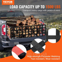 Vevor 314435 Сітка для багажника, 1370 x 460 мм, сітка для кузова вантажівки до 680 кг, з 4 регульованими телескопічними ременями,