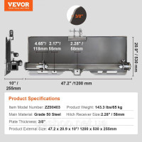 Vevor 314052 3-точкова пластина міні-навантажувача Монтажна пластина міні-навантажувача 3/8 дюйма Vevor 314052 3-точкова пластина міні-навантажувача Монтажна пластина міні-навантажувача 3/8 дюйма
