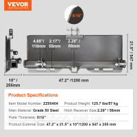 Vevor 314055 Універсальна 3-точкова пластина для міні-навантажувача 5/16 Vevor 314055 Універсальна 3-точкова пластина для міні-навантажувача 5/16