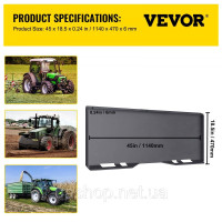 Vevor 314064 Компактна монтажна плита 6 мм, клас 50 BM-006Багатофункціональна плита, яку можна під'єднати до трактора, 28 кг