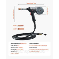 Vevor 314463 200A Welding Coil Gun 6 м кабель для 0,0762/0,0889 см зварювального дроту