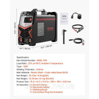 Vevor 314479 TIG Welder 2in1 Electric Welding Machine Lift MMA Stick IGBT LED Display Vevor 314479 TIG Welder 2in1 Electric Welding Machine Lift MMA Stick IGBT LED Display