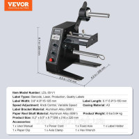 Vevor 314109 Автоматичний диспенсер етикеток, ширина 15-125 мм, довжина 3-150 мм, знімач етикеток, роздільник етикеток,
