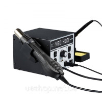 Vevor 314505 Термоповітряна паяльна станція 2-в-1 820 Вт з портом USB для зарядки 5 В Vevor 314505 Термоповітряна паяльна станція 2-в-1 820 Вт з портом USB для зарядки 5 В