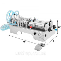 Vevor 314156 10W Машина для розливу рідини 100-1000 мл Машина для розливу рідини 100-1000 мл Машина для розливу рідини з подвійною