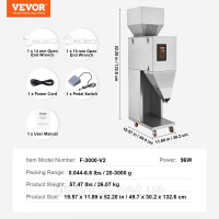 Vevor 314168 Автоматичні ваги та фасувальна машина для фасування чайних зерен вагою 20-3000 г