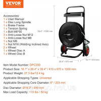 Vevor 314172 Диспенсер-візок для стрічки PET/PP 203 мм