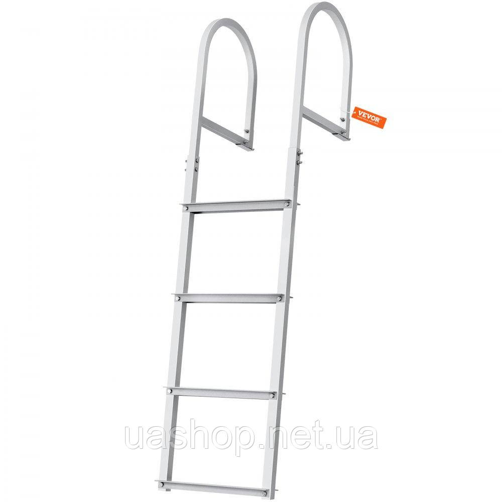 Vevor 314193 Dock Ladder 4 знімні сходинки Вантажопідйомність 227 кг Понтонна драбина для човна з алюмінієвого сплаву зі сходинкою